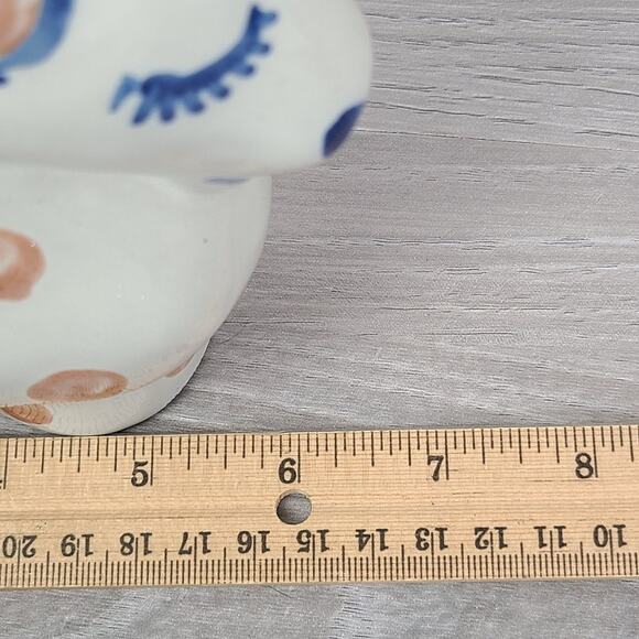 M A Hadley Pottery Horse Flower Frog Holder Blue Brown Stripes Spotted - Picture 6 of 7